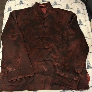 Dragon Embroidered Jacket - copper
